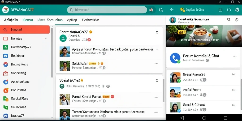 Tampilan antarmuka aplikasi DEWANAGA77 yang menarik