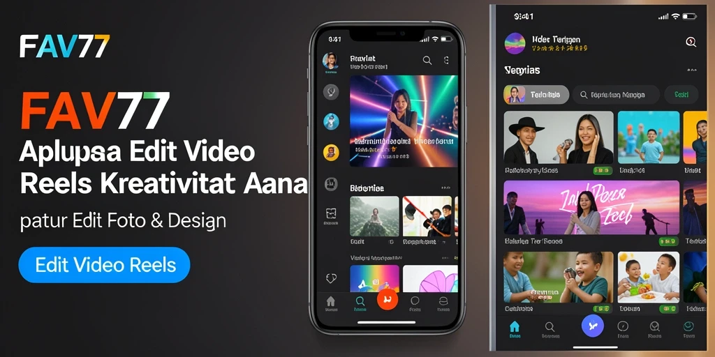 Tampilan antarmuka utama FAV77 untuk Edit Video Reels yang intuitif.