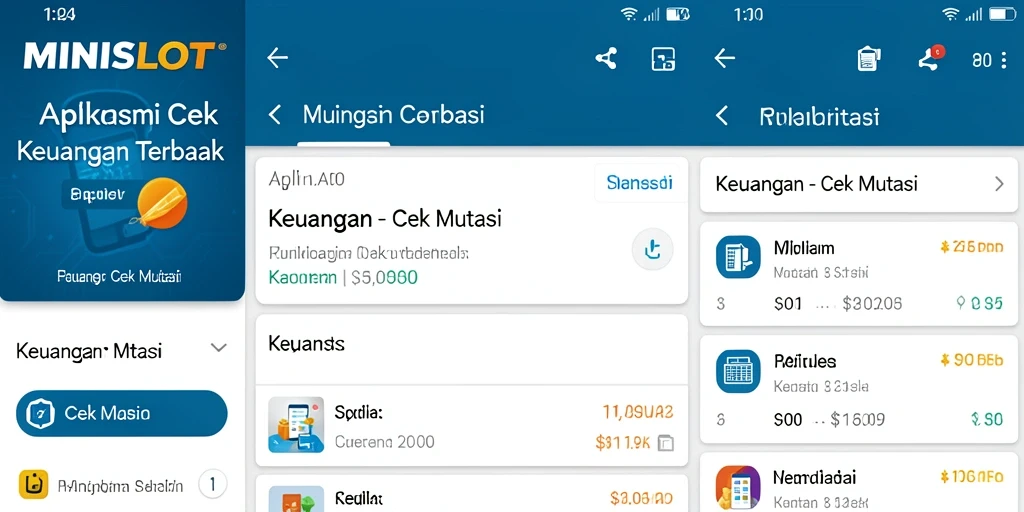 Tampilan antarmuka aplikasi MINISLOT untuk cek mutasi keuangan.