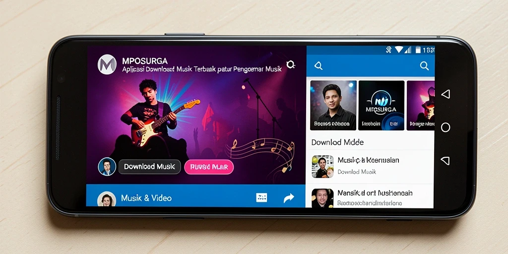 Antarmuka MPOSURGA dengan fungsi Download Musik yang menarik dan mudah dipahami.