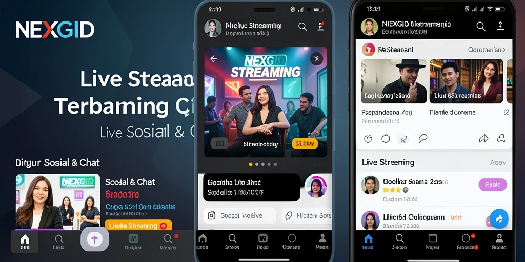 Antarmuka NEXGID yang interaktif untuk Live Streaming yang menarik.