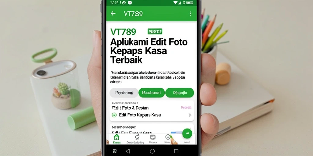 Tampilan antarmuka aplikasi VT789 untuk Edit Foto Kertas Kaca.