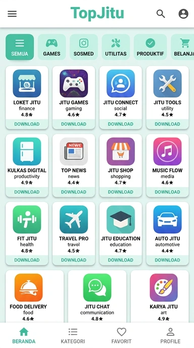 Topjitu – Hub Unduhan Aplikasi Populer dan Kanal Uji di Indonesia