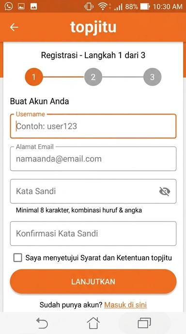 Cara Mudah Membuat Akun Baru di topjitu